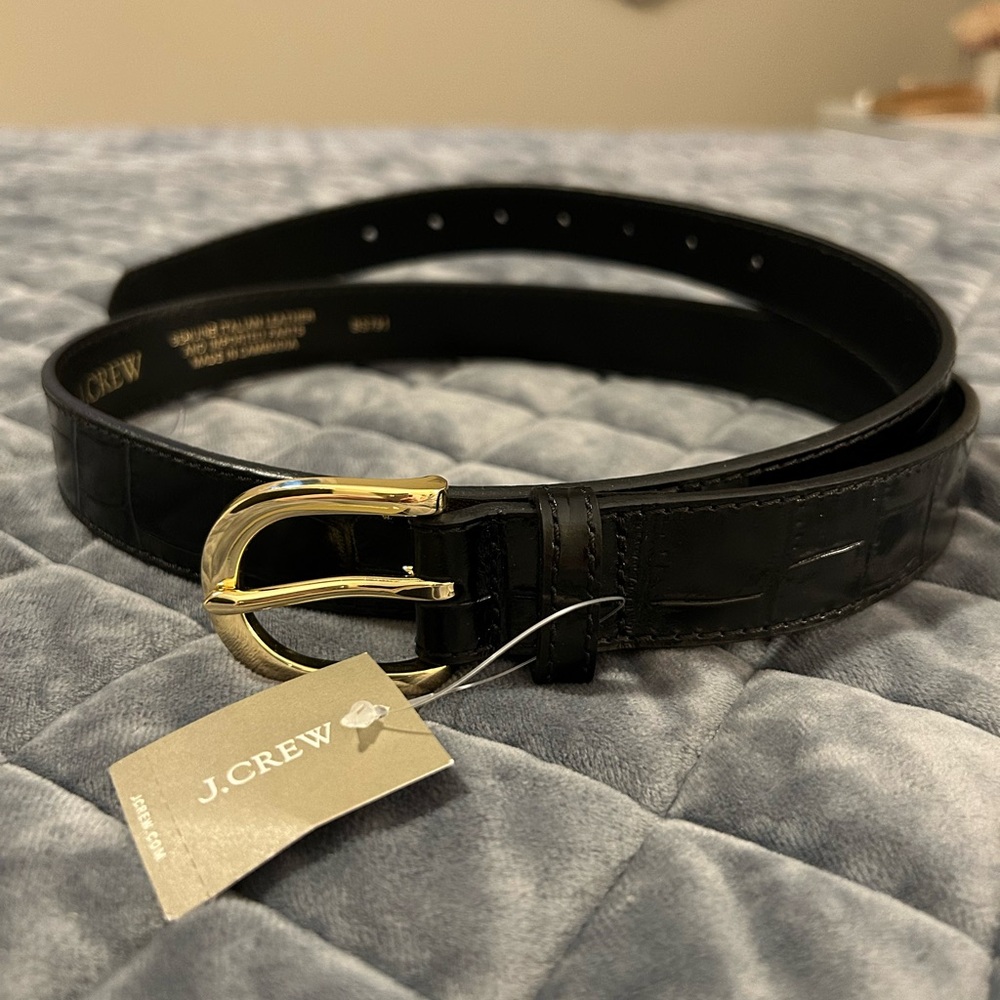 Black J Crew women’s belt Large NWT